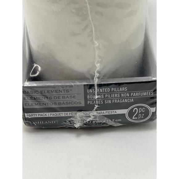 Unscented Pillar Candles By Ashland  3"x6"  White  Party Pack 2-Piece‎ New - Picture 3 of 5